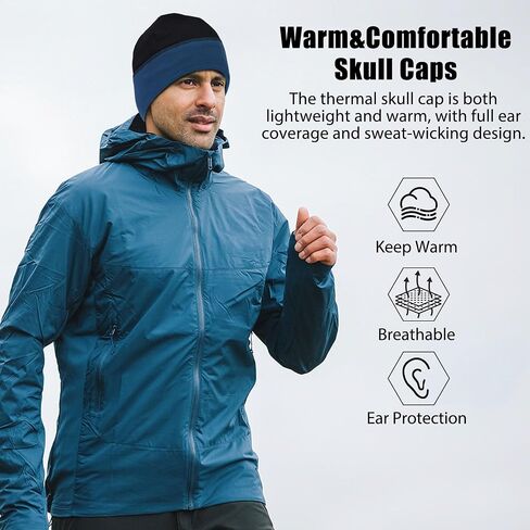Qearl Slouchy Beanie Hat for Men Women Winter Warm Hats for Running Cycling Skull Cap in Saudi Arabia