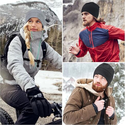 Qearl Slouchy Beanie Hat for Men Women Winter Warm Hats for Running Cycling Skull Cap in Saudi Arabia