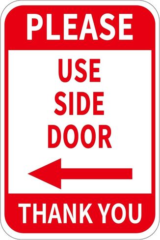 يرجى استخدام علامة الباب الجانبي الألومنيوم 12x8 بوصة السهم الأيسر مقاوم للماء للدخول إلى مكتب العمل في الهواء الطلق 2 حزمة in Kuwait