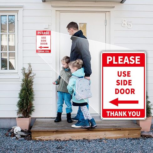 يرجى استخدام علامة الباب الجانبي الألومنيوم 12x8 بوصة السهم الأيسر مقاوم للماء للدخول إلى مكتب العمل في الهواء الطلق 2 حزمة in Kuwait