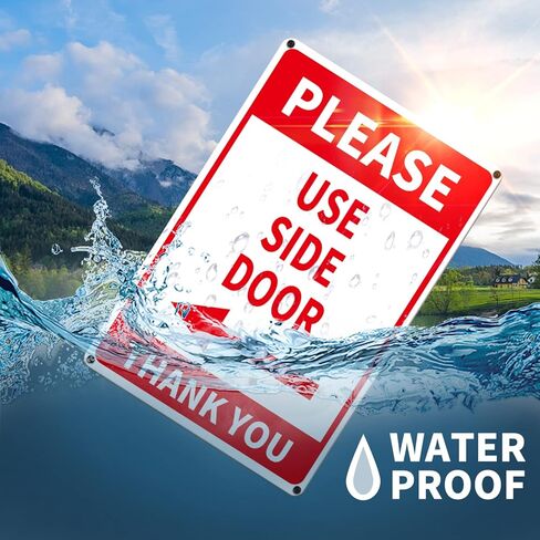 يرجى استخدام علامة الباب الجانبي الألومنيوم 12x8 بوصة السهم الأيسر مقاوم للماء للدخول إلى مكتب العمل في الهواء الطلق 2 حزمة in Kuwait