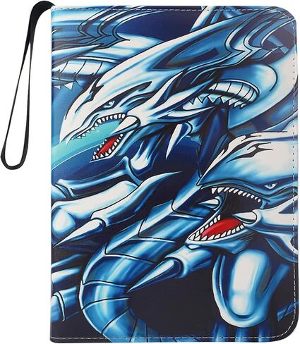 Leatherette 4 Pocket Trading Card Card Binder Binder Pages Pages Sleeves Protector for Trading Cards TCG Top Loading 3 Ring Zip Card Binder Album for Master Duel Trade Cards 400 in Kuwait