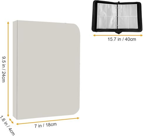 Leatherette 4 Pocket Trading Card Card Binder Binder Pages Pages Sleeves Protector for Trading Cards TCG Top Loading 3 Ring Zip Card Binder Album for Master Duel Trade Cards 400 in Kuwait