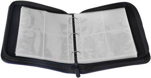 Leatherette 4 Pocket Trading Card Card Binder Binder Pages Pages Sleeves Protector for Trading Cards TCG Top Loading 3 Ring Zip Card Binder Album for Master Duel Trade Cards 400 in Kuwait