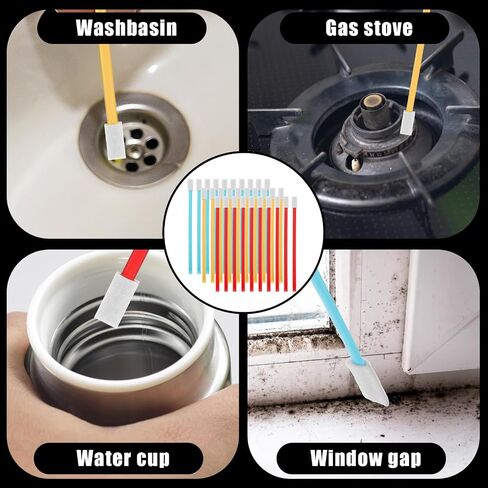 30 Pcs Disposable Crevice Cleaning Brushes Toilet Small Gaps Cleaner Detail Scrubing Brush Household Detailing Tools for Toilet Bowl Corner Window Door Track Stove Vent Fan Keyboard in Saudi Arabia