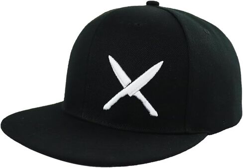 Funny Chef Hats, Snapback Flat Bill Dad Hat for Men, Adjustable Cotton Embroidered Knives Kitchen Women Baseball Caps in Saudi Arabia