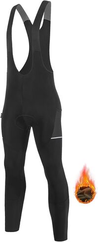 Santical Men's Winter Fleece Pro Cycling Bib Pants 4D مسببة دراجة بارد بارد بارد بارد in Kuwait
