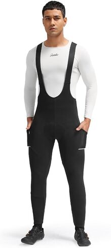 Santical Men's Winter Fleece Pro Cycling Bib Pants 4D مسببة دراجة بارد بارد بارد بارد in Kuwait