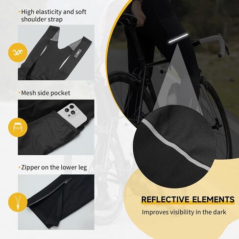 Santical Men's Winter Fleece Pro Cycling Bib Pants 4D مسببة دراجة بارد بارد بارد بارد in Kuwait