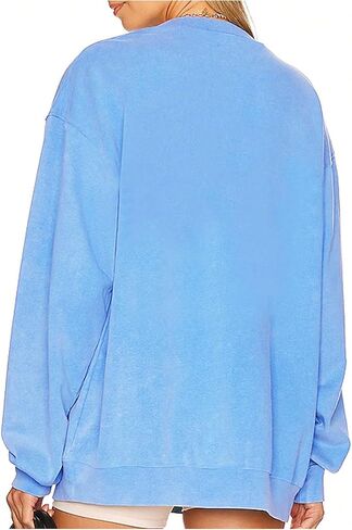 مريح للنساء من طاقم Crewneck رسالة جروف سويضة إسقاط كتف طويل الأكمام السقوط قمم السقوط in Kuwait