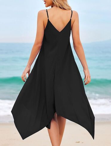 Chigant Women's 2026 Summer Dress Casual Boho Sundress Spaghetti Strap Swimwear Cover Up Beach Flowy Midi Vacation Dresses in Kuwait