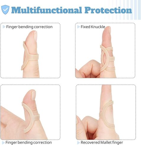 10 Pcs Trigger Finger Splint Waterproof Set, Oval Finger Splints &10 Latex Finger Cots, for Broken Fingers Straightening Arthritis Knuckle Mallet Fingers, Suitable for thumb, Index, in Saudi Arabia