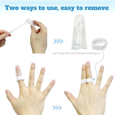 10 Pcs Trigger Finger Splint Waterproof Set, Oval Finger Splints &10 Latex Finger Cots, for Broken Fingers Straightening Arthritis Knuckle Mallet Fingers, Suitable for thumb, Index, in Saudi Arabia