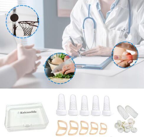 10 Pcs Trigger Finger Splint Waterproof Set, Oval Finger Splints &10 Latex Finger Cots, for Broken Fingers Straightening Arthritis Knuckle Mallet Fingers, Suitable for thumb, Index, in Saudi Arabia