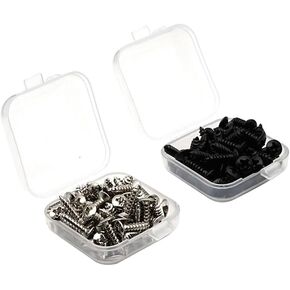 100 Pcs Guitar Pickguard Screws Bass Backplates Mounting Screws Guitar Bass Cover Plate Screw Scratch Plate Mounting Screws for Electric Guitar Bridge
