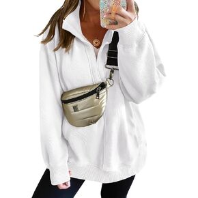 anrabess women long sleeve polo v neck split عرضة غير رسمية مناسبة 2025 سقوط سقوط سقوط سقوط مع جيوب بيضاء x-large in Kuwait