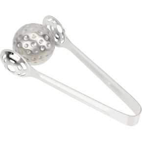 Zerodeko 1 Set Whiskey Ice Cubes Metal Bread Tongs, Ice Tongs Whiskey Balls Reusable Stainless Steel Metal Ice Sphere Cubes Beverage Chilling Rocks Ice Clamp Ice Tea Tongs Chilling Ice Cubes