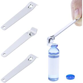 Mini Vial Openers x3 - Versatile Oral Liquid Decappers for Beer Botox Medicines and Beverages Small Light Weight and Durable Keychain Bottle Opener Tool for Nurses Pharmacies and Home and Outdoor Use