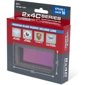 Lincoln Electric KP5268-2 2x4C® Series Premium Glass Passive Welding Lens - Shade 10