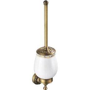 Toilet Brush with Holder for Bathroom Antique Bronze Wall Mounted Toilet Wall Mounted Bathroom Hardware Accessories,Pattern Carving Design