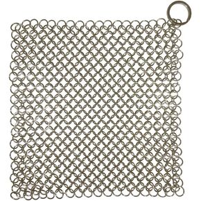 316 Premium Stainless Steel Cast Iron Cleaner, Chainmail Scrubber for Cast Iron Pan Pre-Seasoned Pan Dutch Ovens Waffle Iron Pans Scraper Cast Iron Grill Scraper Skillet Scraper HOVhomeDEVP (7 Inch S)