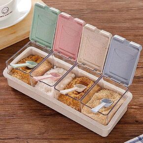 ZPSP102 Condiment Server Organizer Seasoning Boxes Storage Container Condiment Jars Cruet