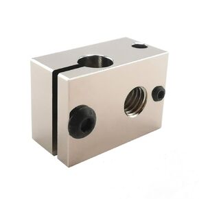 3D Printer Copper V6 Block Compatible for E3D V6 Heater Block, 500℃ High Temperature V6 Copper Heater Block for PT100 Cartridge Sensor Version V6 Hotend/Titan Aero Extruder,Prusa i3 MK3 MK3S Hotend.
