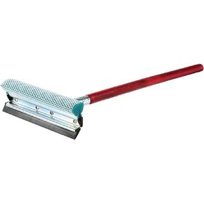 Carrand 9010R Red 8" Metal Squeegee Head with 20" Wood Handle