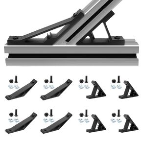 8Pcs 2020 45/135 Degree Angle Corner Bracket Black 2020 Extrusion Hardware T-Slot V-Slot Accessories with Screws and Nuts for 2020 Aluminum Extrusion Connector 3D Printer Accessories