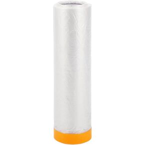 1 Pcs for Wall Covering Frames Cars Auto Body Paint Supplies Pre-Taped Masking Film Plastic Cover 1000x240cm / 32.81ftx94.49" White Orange PE Film