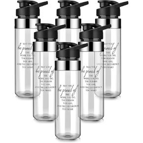 Dandat 6 Pcs 21oz Team Water Bottle Bulk Employee Appreciation Gifts Bulk Water Bottle May You Be Proud Sign Gift for Coach Athlete Team Portable Sports Supplies(White)