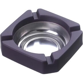 Black Portable Ash Tray For Cigarettes and Cigar Square Stainless Steel Tabletop Ashtray Ash Container Cigarette-Ashtray Ash Holder for Smokers,Desktop Smoking- Ash Tray for Home Offic Home Ashtrays