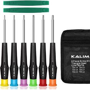 KALIM Triangle Head Screwdriver Set, 6 PCS Repair Insulation Set, Triangle Driver Set for Thomas McDonald's Toy, Suitable for Electronic Equipment Disassembly, Toy Repair, etc.(TA1.4-TA3.0)