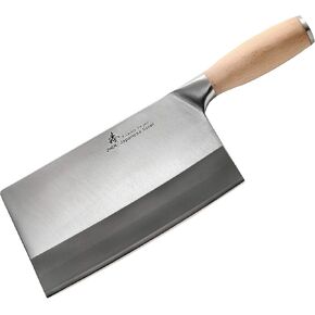 ZHEN Japanese VG-10 3-Layer Forged Chinese Cleaver, 8 inches, Silver