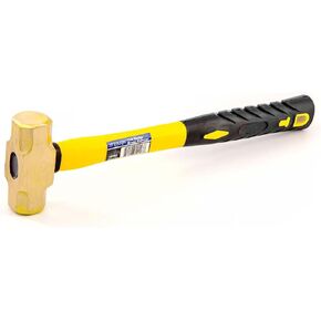 Stark USA 16oz Brass Sledge Hammer (1lb) with Fiberglass Handle, Drilling Hammer, Crack Hammer, Die-Forge, Corrosion Resistant, 12.5" Length