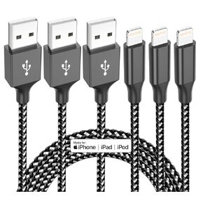 iPhone Charger 3 Pack 10 ft Apple MFi Certified Lightning Nylon Braided Cable Fast Charging Cord Compatible with iPhone 13 12 11 Pro Max XR XS X 8 7 6 Plus SE iPad and More