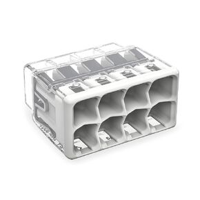 2773-408 | WAGO Wall-Nuts® PUSHWIRE® Splicing Connector | for Solid and Stranded Conductors | 8-Conductor | Light Gray Cover | [Box of 40 Pieces]