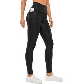 CRZ YOGA Womens Butterluxe Matte Faux Leather Leggings 28'' - High Waisted Pockets Buttery Soft Lounge