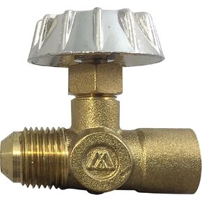 Brass Needle Valve Connector With Canopy Handle 3/8" Flare Male NPT x 1/4" Female NPT [MNV0604] NVMF-0604