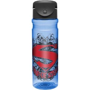 Zak! Designs Tritan Water Bottle with Flip-top Cap featuring DC Comics Retro Superman Graphics, Break-resistant and BPA-free Plastic, 26 oz.