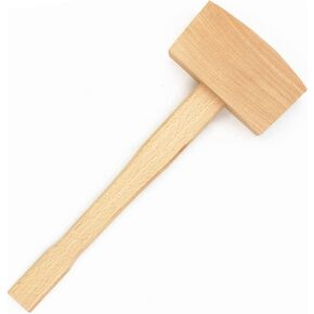 WEICHUAN 5" Unfinished Beech Wood Mallet Ice Hammer Mallet - Solid Beechwood Damage-Free Striking Woodworking Carving Mallet Woodworking Hand Tool