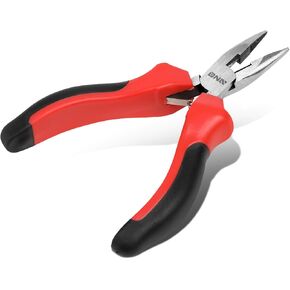 DNA Motoring TOOLS-00072 4-3/4 inch Needle Nose Plier – Alloy Steel, Interlocking Spring Wire Cutting Plier w/Non-Slip Handle