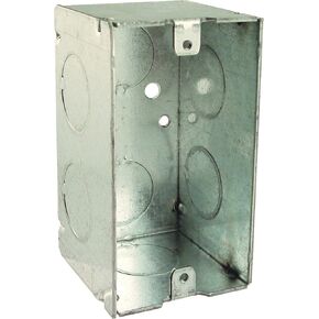 RACO, Gray, 4" x 2" Hubbell 4 in. x 2 in. Handy Box, Welded, 2-1/8 in. Deep, Eight 3/4 in. KO's, (674)