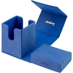 TCG Commander Deck Box for MTG Commander Deck Box with Dice Tray Lamb Leather Tcg Deck Box Magic Commander Deck Box for MTG TCG CCG (Klein Blue)