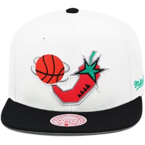 Mitchell & Ness NBA 96 All Star Game Snapback Hat Adjustable Cap - White/Black/Pink Pepper/San Antonio Spurs