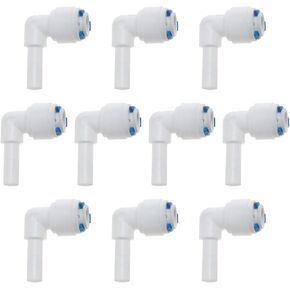 Water Pipe Stem Elbow 1/4" Tube OD 90 Degree Quick Connector for RO Pure Water Reverse Osmosis System Purifier Filter Fast Elbow 10PCS