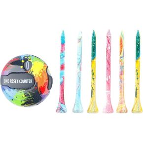Colorful Golf Score Counter,6pcs Wooden Colorful Golf Tees 3-1/4",Mini Golf Stroke Counter Scoring Keeper up to 12 Shot Attachment Accessories to Scorekeeper Glove for Outdoor 1.2 Inch