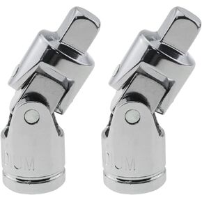 Mutai 1/4Inch U-Joint 2PCS 1/4 Inch Silver Drive Spring Loaded Universal Joint Sockets