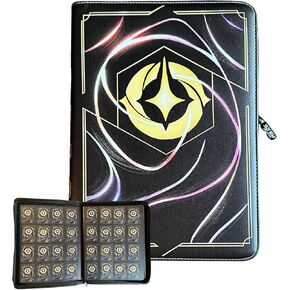 Premium Silly Bear Emporium Lorcana Card Back Themed 1024 Side-Loading Pocket Binder for TCG Trading Cards | Compatible with Lorcana, Yugioh, One Piece, Pokemon, Magic (16 Pockets - Black)