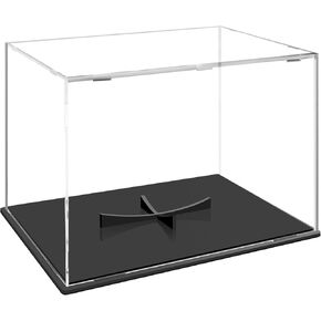 Acrylic Football Display Case, Easy Assembly Required Box with Removable Football Stand, Detachable Display Box, Memory Storage Box for Football Display (12x8x9), Transparent